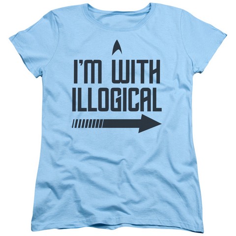 Star Trek-With Illogical - Short Sleeve Womens Tee - Light Blue- Medium -  Trevco, CBS1511-WT-2