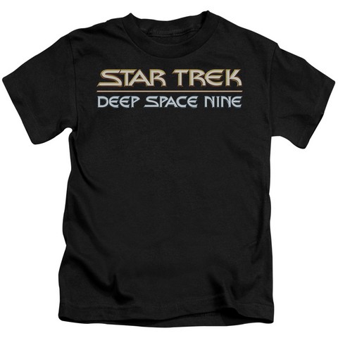 Star Trek-Deep Space Nine Logo - Short Sleeve Juvenile 18-1 Tee - Black- Large 7