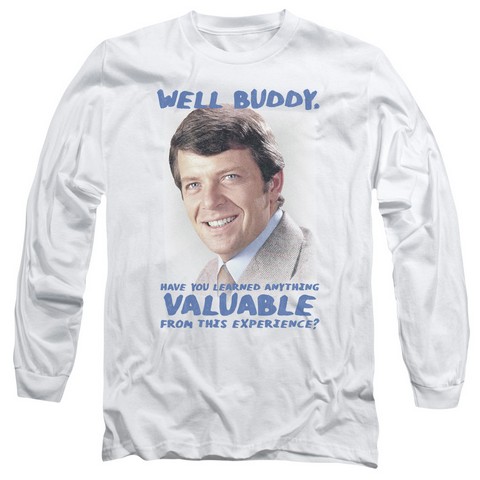 Brady Bunch-Buddy - Long Sleeve Adult 18-1 Tee - White- Medium
