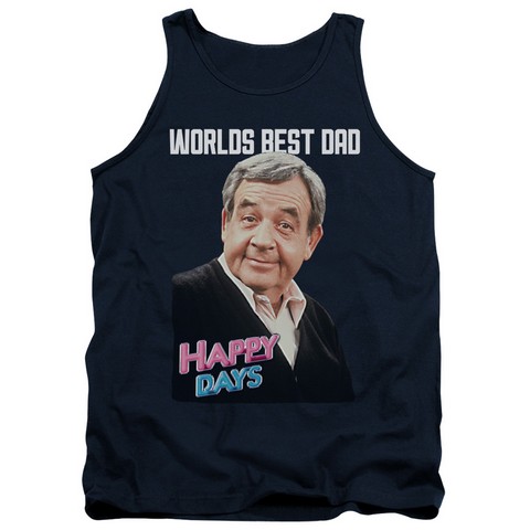 Happy Days-Best Dad - Adult Tank Top - Navy- 2X