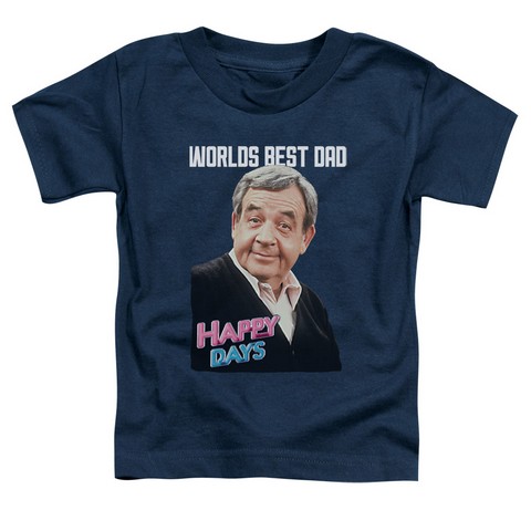 Happy Days-Best Dad - Short Sleeve Toddler Tee - Navy- Large 4T