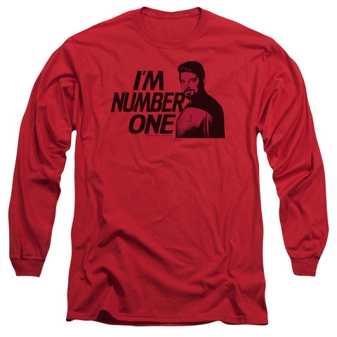 Star Trek-Im Number One - Long Sleeve Adult 18-1 Tee - Red- Medium