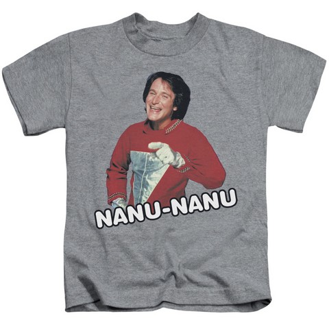 Mork & Mindy-Catchphrase - Short Sleeve Juvenile 18-1 Tee - Athletic Heather- Large 7