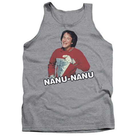 Mork & Mindy-Catchphrase - Adult Tank Top - Athletic Heather- 2X