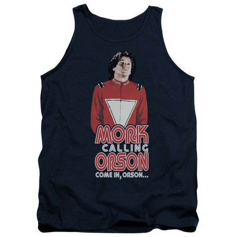 Mork & Mindy-Come In Orson - Adult Tank Top - Navy- 2X