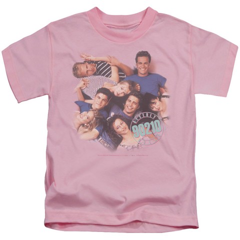 90210-Gang In Logo - Short Sleeve Juvenile 18-1 Tee - Pink- Medium 5-6