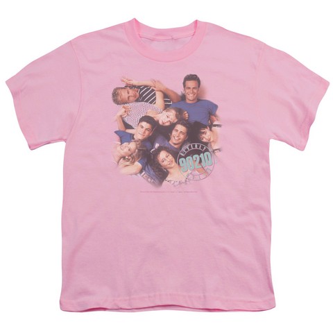 90210-Gang In Logo - Short Sleeve Youth 18-1 Tee - Pink- Medium