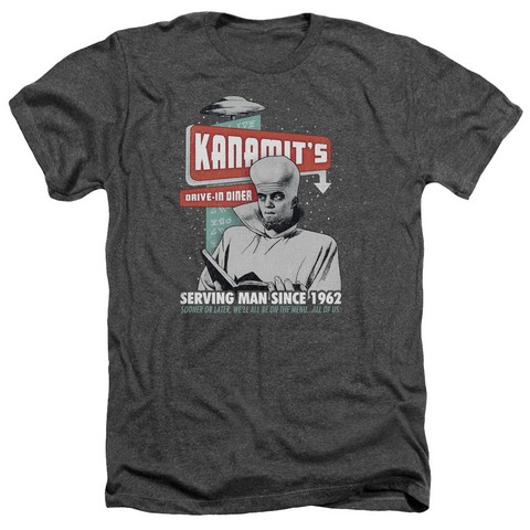 Twilight Zone-Kanamits Diner - Adult Heather Tee - Charcoal- Large