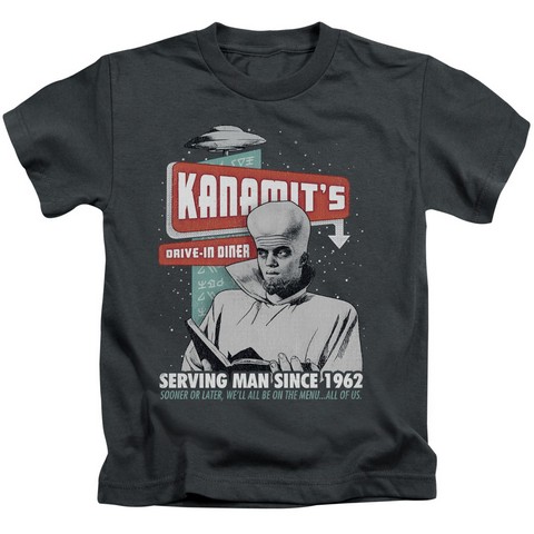 Twilight Zone-Kanamits Diner - Short Sleeve Juvenile 18-1 Tee - Charcoal- Medium 5-6