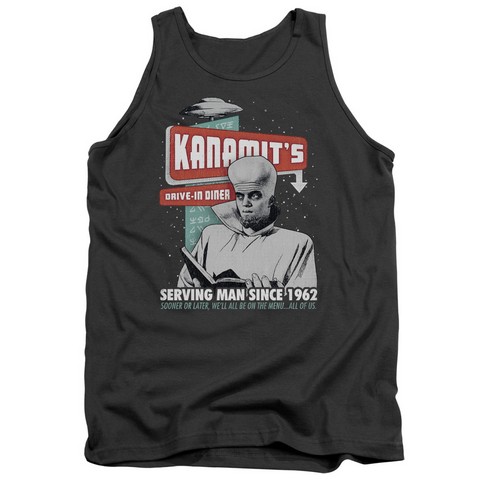 Twilight Zone-Kanamits Diner - Adult Tank Top - Charcoal- Medium