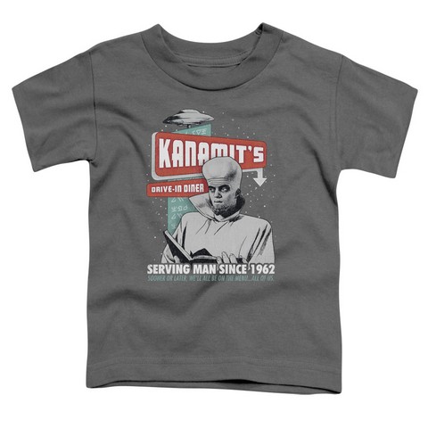 Twilight Zone-Kanamits Diner - Short Sleeve Toddler Tee - Charcoal- Small 2T