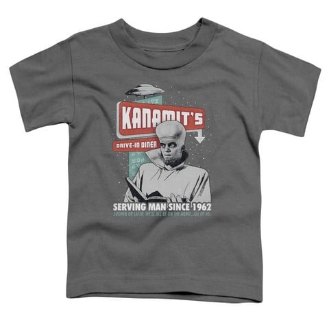 Twilight Zone-Kanamits Diner - Short Sleeve Toddler Tee - Charcoal- Medium 3T