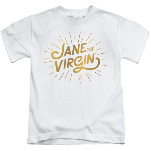 Jane The Virgin-Golden Logo - Short Sleeve Juvenile 18-1 Tee - White- Medium 5-6