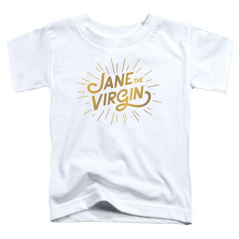 Jane The Virgin-Golden Logo - Short Sleeve Toddler Tee - White- Medium 3T