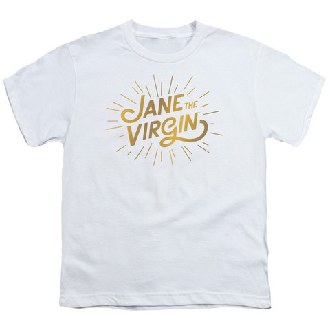 Jane The Virgin-Golden Logo - Short Sleeve Youth 18-1 Tee - White- Medium