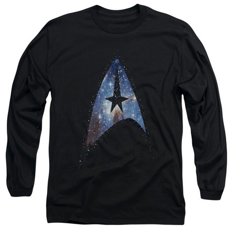Star Trek-Galactic Shield - Long Sleeve Adult 18-1 Tee - Black- Medium
