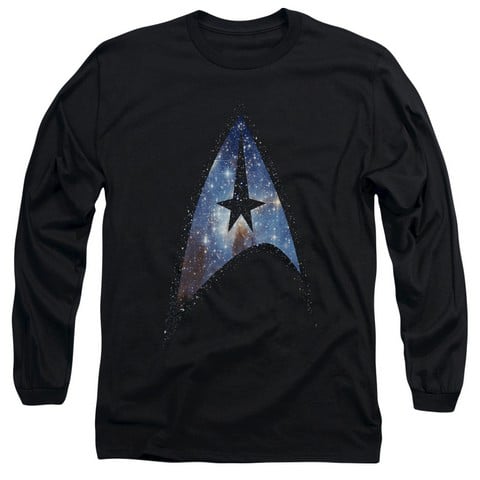 Star Trek-Galactic Shield - Long Sleeve Adult 18-1 Tee - Black- 2X