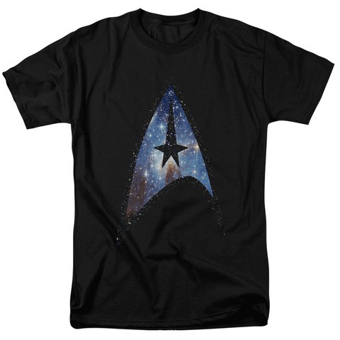 Star Trek-Galactic Shield - Short Sleeve Adult 18-1 Tee - Black- 4X