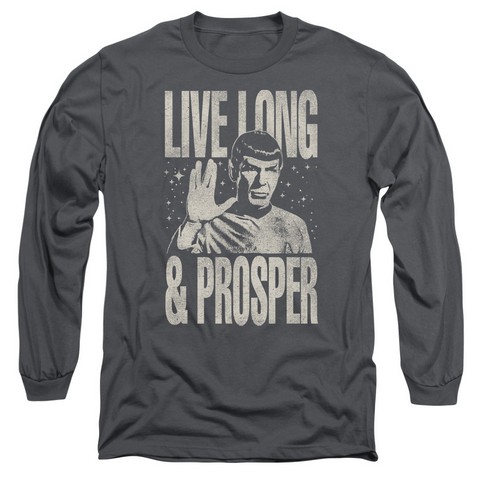 Star Trek-Prosper - Long Sleeve Adult 18-1 Tee - Charcoal- Medium