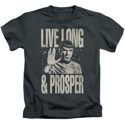 Star Trek-Prosper - Short Sleeve Juvenile 18-1 Tee - Charcoal- Medium 5-6