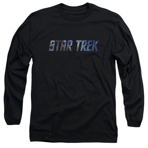Star Trek-Space Logo - Long Sleeve Adult 18-1 Tee - Black- Medium