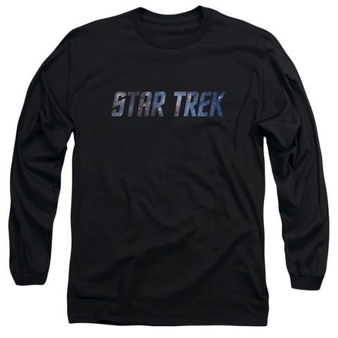 Star Trek-Space Logo - Long Sleeve Adult 18-1 Tee - Black- Extra Large