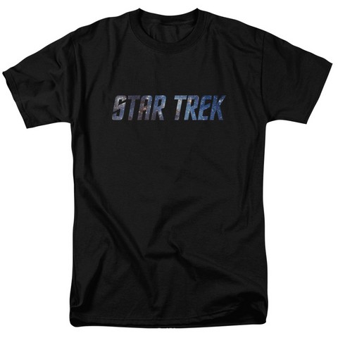 Star Trek-Space Logo - Short Sleeve Adult 18-1 Tee - Black- Medium