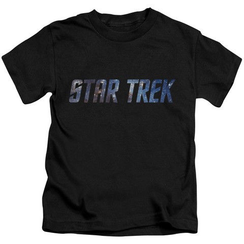 Star Trek-Space Logo - Short Sleeve Juvenile 18-1 Tee - Black- Medium 5-6