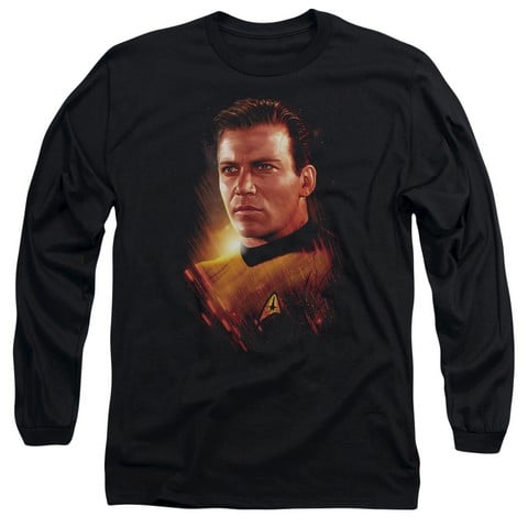 Star Trek-Epic Kirk - Long Sleeve Adult 18-1 Tee - Black- Medium