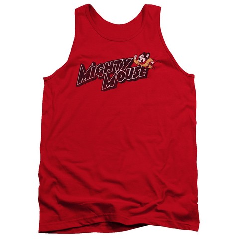 Mighty Mouse-Might Logo - Adult Tank Top - Red- 2X