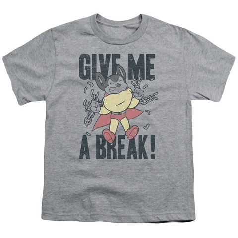 Mighty Mouse-Give Me A Break - Short Sleeve Youth 18-1 Tee - Athletic Heather- Medium