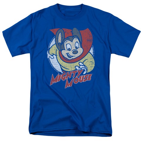 Mighty Mouse-Mighty Circle - Short Sleeve Adult 18-1 Tee - Royal- 4X
