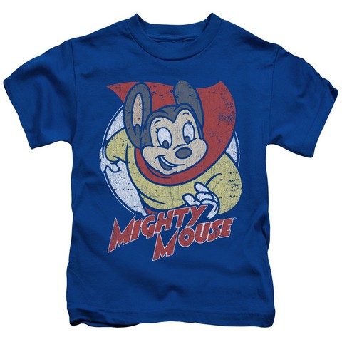 Mighty Mouse-Mighty Circle - Short Sleeve Juvenile 18-1 Tee - Royal Blue- Small 4