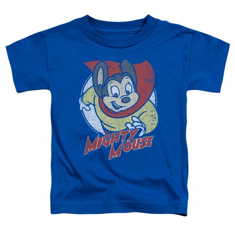 Mighty Mouse-Mighty Circle - Short Sleeve Toddler Tee - Royal Blue- Medium 3T