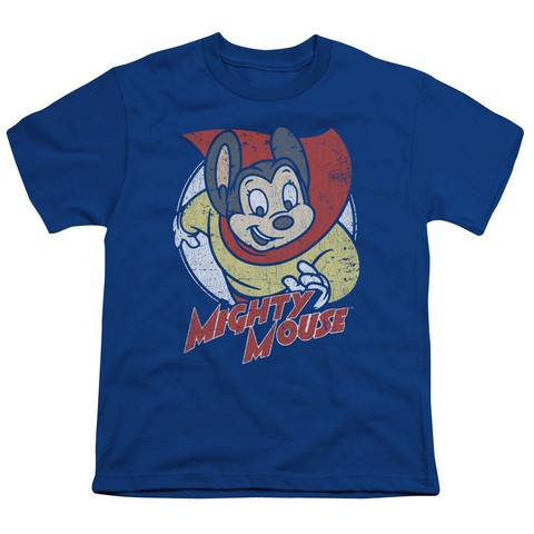 Mighty Mouse-Mighty Circle - Short Sleeve Youth 18-1 Tee - Royal Blue- Medium