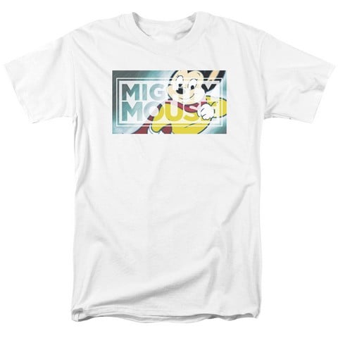 Mighty Mouse-Mighty Rectangle - Short Sleeve Adult 18-1 Tee - White, Extra Large