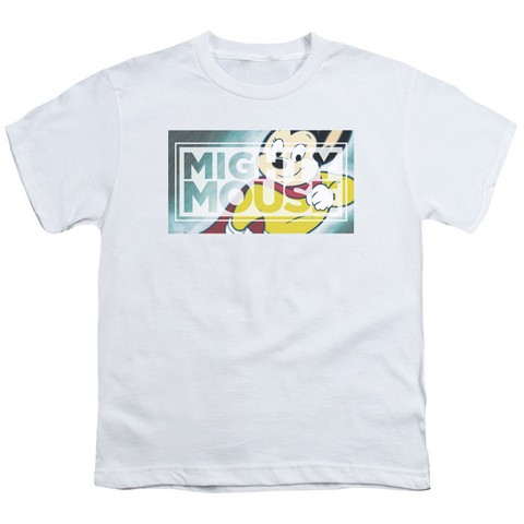 Mighty Mouse-Mighty Rectangle - Short Sleeve Youth 18-1 Tee - White- Small
