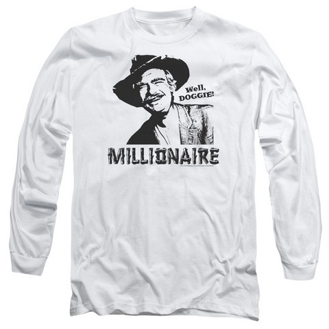 Beverly Hillbillies-Millionaire Long Sleeve Adult 18-1 Tee - White - Medium