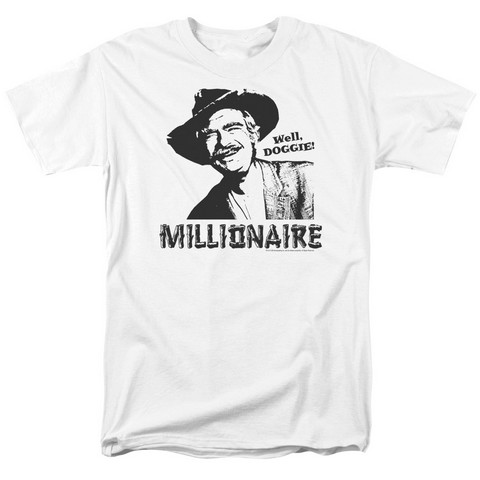 Beverly Hillbillies-Millionaire - Short Sleeve Adult 18-1 Tee - White- Medium