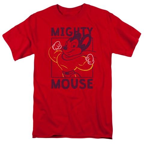 Mighy Mouse-Break The Box - Short Sleeve Adult 18-1 Tee - Red- Small