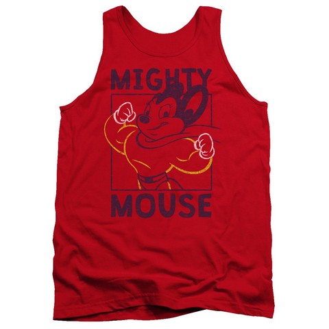 Mighy Mouse-Break The Box - Adult Tank Top - Red- Small