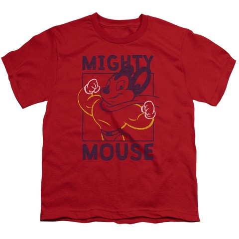 Mighy Mouse-Break The Box - Short Sleeve Youth 18-1 Tee - Red- Large