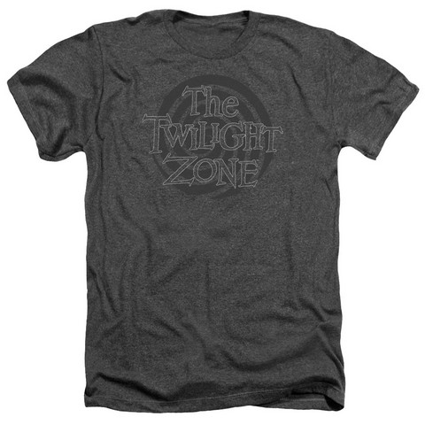 Twilight Zone-Spiral Logo - Adult Heather Tee - Charcoal- Small