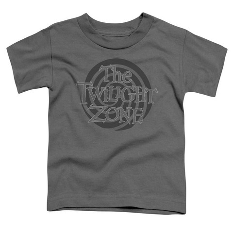 Twilight Zone-Spiral Logo - Short Sleeve Toddler Tee - Charcoal- Small 2T