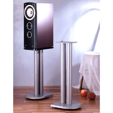Picture of VTI Manufacturing UF19S 19 in. H- Iron Center Channel Speaker Stand - Grey- Silver