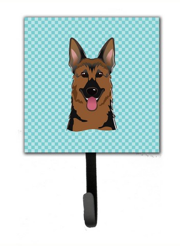 Checkerboard Blue German Shepherd Leash & Key Holder