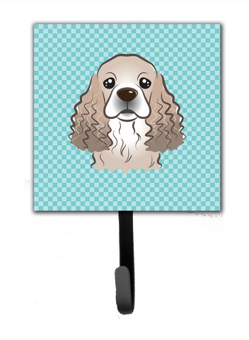 Checkerboard Blue Cocker Spaniel Leash & Key Holder