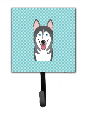 Checkerboard Blue Alaskan Malamute Leash & Key Holder