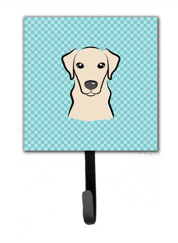 Checkerboard Blue Yellow Labrador Leash & Key Holder