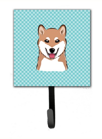 Checkerboard Blue Shiba Inu Leash & Key Holder